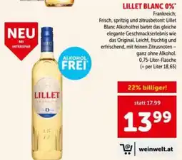 Interspar Lillet blanc 0% Angebot