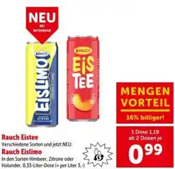 Interspar Rauch eistee verschiedene sorten und jetzt neu: rauch eislimo Angebot