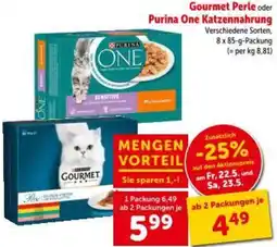 Interspar Gourmet Perle oder Purina One Katzennahrung Angebot