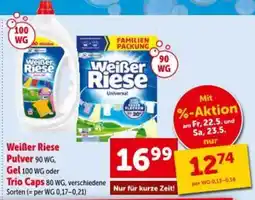 Interspar Weißer Riese Pulver 90 WG, Gel 100 WG oder Trio Caps Angebot