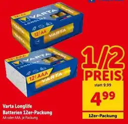 Interspar Varta Longlife Batterien 12er-Packung Angebot