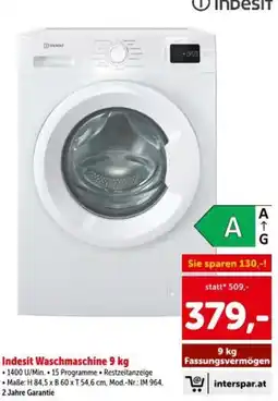 Interspar Indesit Waschmaschine Angebot