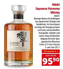 Interspar Hibiki japanese harmony whisky Angebot