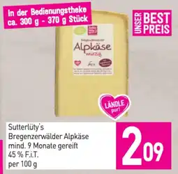 Sutterlüty Sutterlüty's bregenzerwälder alpkäse mind. 9 monate gereift Angebot