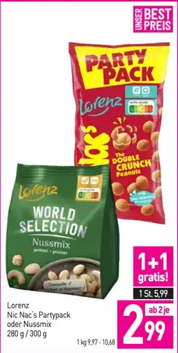 Sutterlüty Lorenz nic nac's partypack oder nussmix Angebot