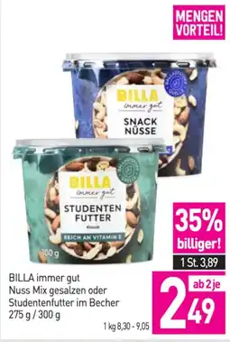 Sutterlüty Billa immer gut nuss mix gesalzen oder studentenfutter im becher Angebot