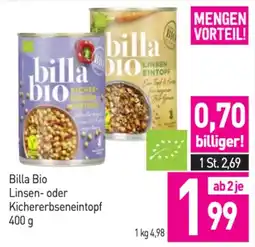 Sutterlüty Billa Bio Linsen- oder Kichererbseneintopf Angebot