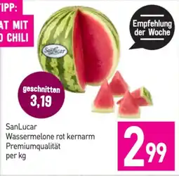 Sutterlüty Sanlucar wassermelone rot kernarm premiumqualität Angebot
