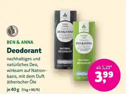 Denn's Biomarkt Ben&anna deodorant Angebot