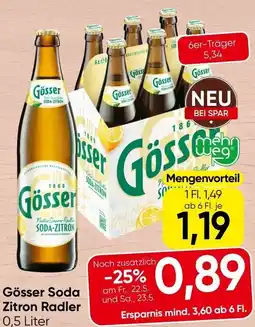 Spar Gösser soda zitron radler Angebot