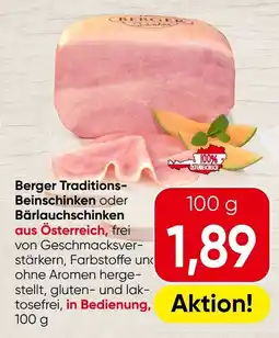 Spar Berger traditions- beinschinken oder bärlauchschinken Angebot