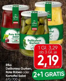 Spar Efko Delikatess Gurken Rote Rüben oder Kartoffel Salat Angebot