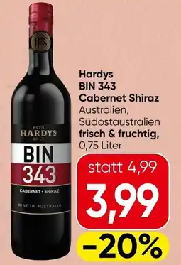 Spar Hardys bin 343 cabernet shiraz Angebot