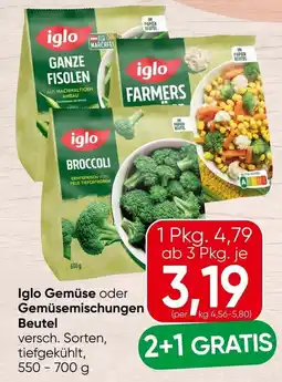 Spar Iglo Gemüse oder Gemüsemischungen Beutel Angebot