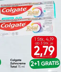 Spar Colgate Zahncreme Total Angebot