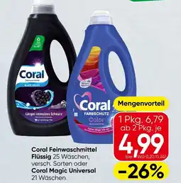 Spar Coral feinwaschmittel flüssig oder coral magic universal Angebot