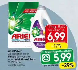 Spar Ariel pulver oder ariel all-in-1 pods Angebot