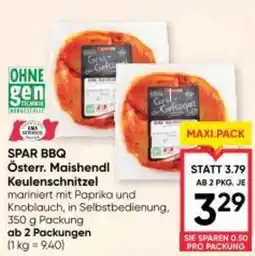 Maximarkt Spar bbq österr. maishendl keulenschnitzel Angebot