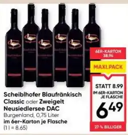 Maximarkt Scheiblhofer Blaufränkisch Classic oder Zweigelt Neusiedlersee DAC Angebot