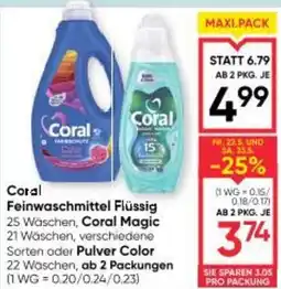 Maximarkt Coral feinwaschmittel flüssig coral magic Angebot