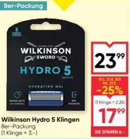Maximarkt Wilkinson Hydro 5 Klingen Angebot