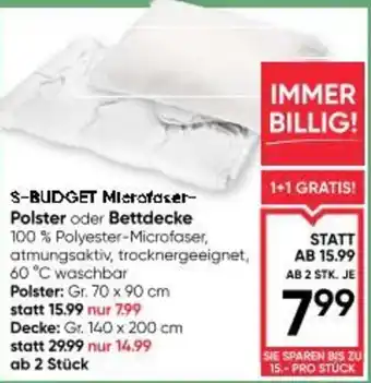 Maximarkt S budget microfaser, polster oder bettdecke Angebot