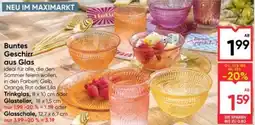 Maximarkt Buntes Geschirr aus Glas Angebot