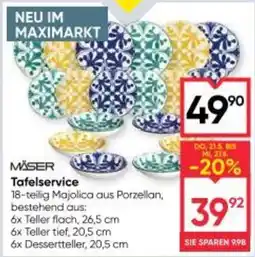 Maximarkt Maser tafelservice Angebot