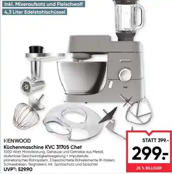 Maximarkt KENWOOD Küchenmaschine KVC 3170S Chef Angebot