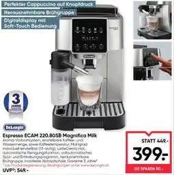 Maximarkt Espresso ECAM 220.80SB Magnifica Milk Angebot