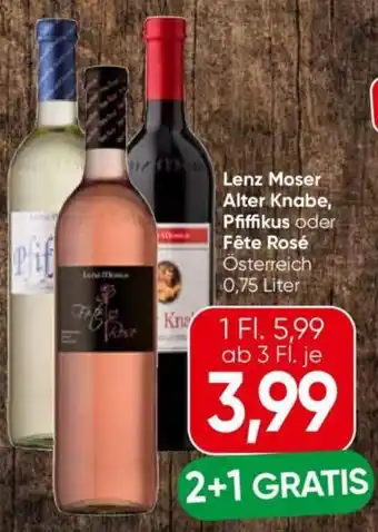Lenz moser alter knabe, pfiffikus oder fête rosé