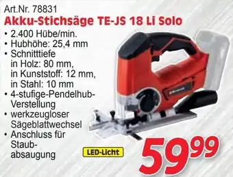 Zgonc Akku-stichsäge te-js 18 li solo Angebot