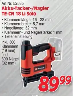 Zgonc Akku-tacker-/nagler te-cn 18 li solo Angebot