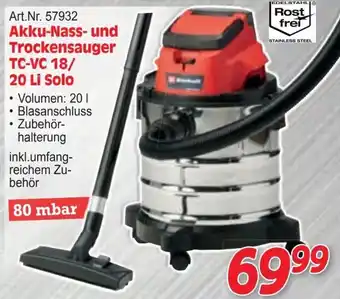 Zgonc Akku-nass- und trockensauger TC-VC 18/ 20 Li Solo Angebot