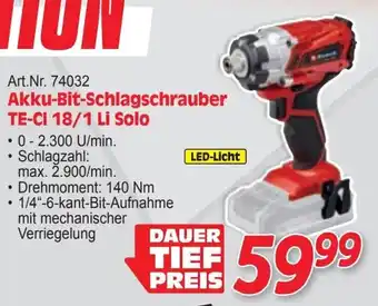 Zgonc Akku-bit-schlagschrauber te-ci 18/1 li solo Angebot