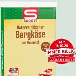 Spar S Budget Bergkäse Angebot