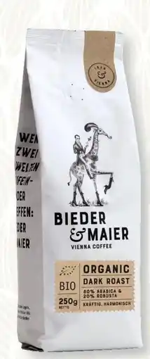SPAR Gourmet Bieder & Maier Kaffee Organic Dark Angebot