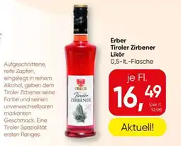 Spar Erber Tiroler Zirbener Likör Angebot