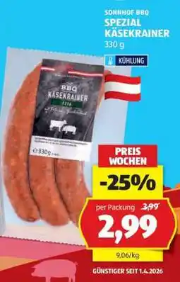 Hofer SONNHOF BBQ SPEZIAL KÄSEKRAINER Angebot
