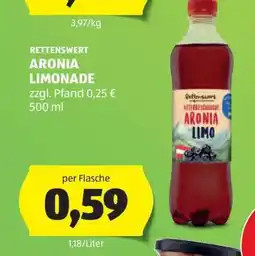 Hofer RETTENSWERT ARONIA LIMONADE Angebot