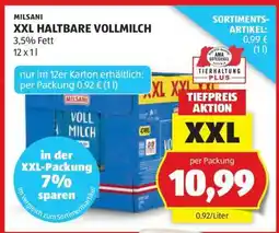 Hofer XXL HALTBARE VOLLMILCH Angebot