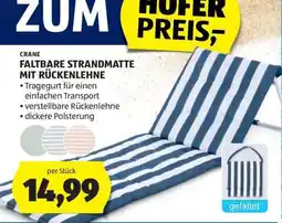 Hofer CRANE FALTBARE STRANDMATTE MIT RÜCKENLEHNE Angebot