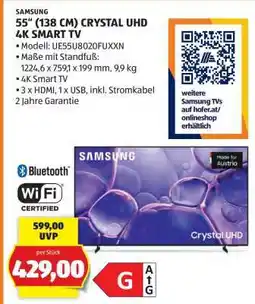 Hofer 55“ (138 CM) CRYSTAL UHD 4K SMART TV Angebot