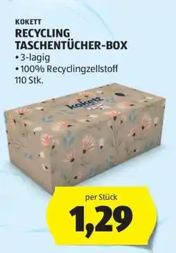 Hofer KOKETT RECYCLING TASCHENTÜCHER-BOX Angebot