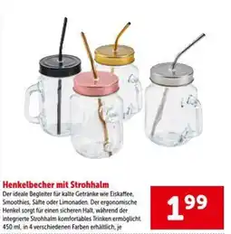 Interspar Henkelbecher mit Strohhalm Angebot