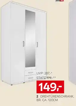 XXXLutz Drehtürenschrank in weiß nachbildung Angebot