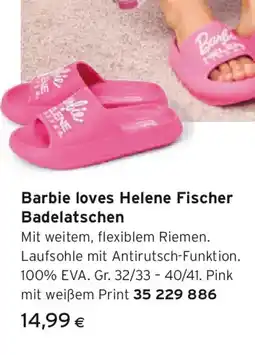 Tchibo Eduscho Barbie loves helene fischer badelatschen Angebot