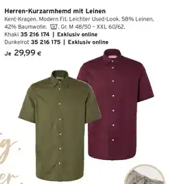 Tchibo Eduscho Herren-Kurzarmhemd mit Leinen Angebot