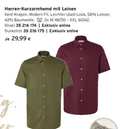 Tchibo Eduscho Herren-Kurzarmhemd mit Leinen Angebot