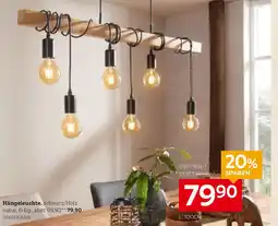XXXLutz Hängeleuchte, schwarz/holz natur, 6-flg Angebot